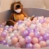 Realhaha Ball Pit Balls 100 Play Balls Plastic Balls for Baby Girls Toddlers Kids Play Tent Pool Playhouse Playpen Party Decoration, Pink Purple White Clear view 2