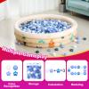 Realhaha Ball Pit Balls 100 PCS, Star Shapes for Babies Kids Playpen Plastic Balls for Babies Ball Pool Puppy Playballs, Pearl Blue Blue White view 2