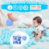 Realhaha Ball Pit Balls 100 PCS, Star Shapes for Babies Kids Playpen Plastic Balls for Babies Ball Pool Puppy Playballs, Pearl Blue Blue White view 3