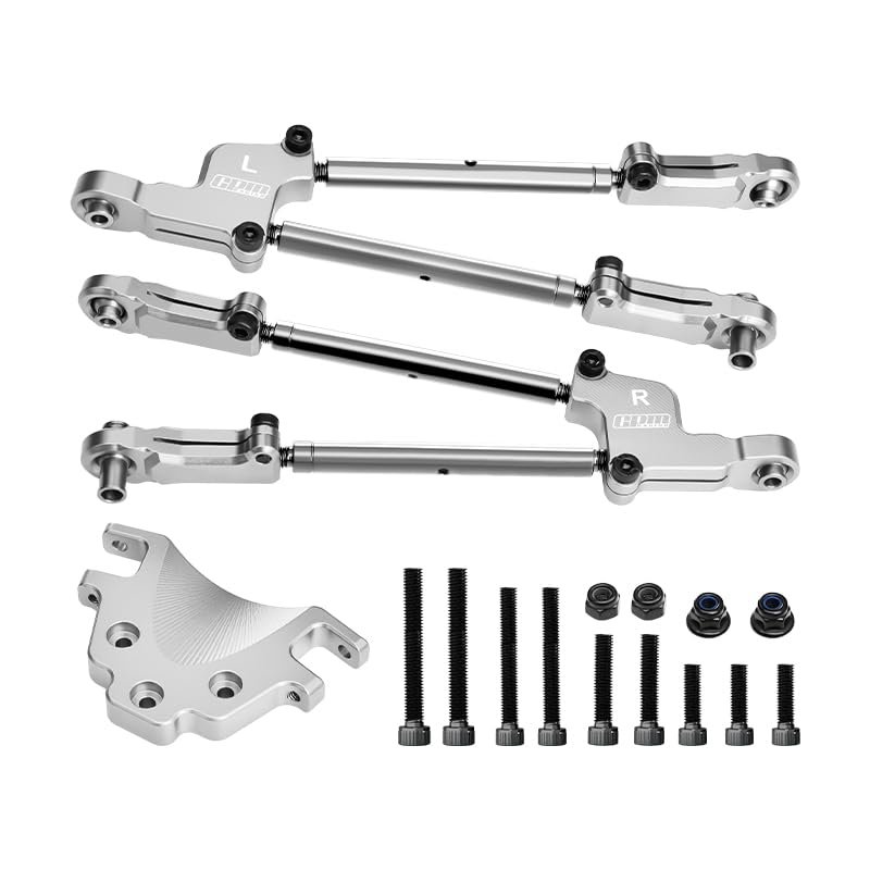 GPM Racing GPM for ARRMA 1/5 KRATON 8S BLX ARA110002T1/T2,Outcast 8S BLX ARA5810 Aluminum Rear TIE RODS with STABILIZER -12PC Set (Silver)