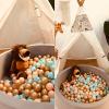 Realhaha Ball Pit Balls 100 PCS, Star Shapes for Babies Kids Playpen Plastic Balls for Babies Ball Pool Puppy Playballs, Orage Pink Green Brown view 3