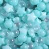 Realhaha Ball Pit Balls 100 PCS, Star Shapes for Babies Kids Playpen Plastic Balls for Babies Ball Pool Puppy Playballs, Green Clear view 1