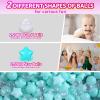 Realhaha Ball Pit Balls 100 PCS, Star Shapes for Babies Kids Playpen Plastic Balls for Babies Ball Pool Puppy Playballs, Green Clear view 3
