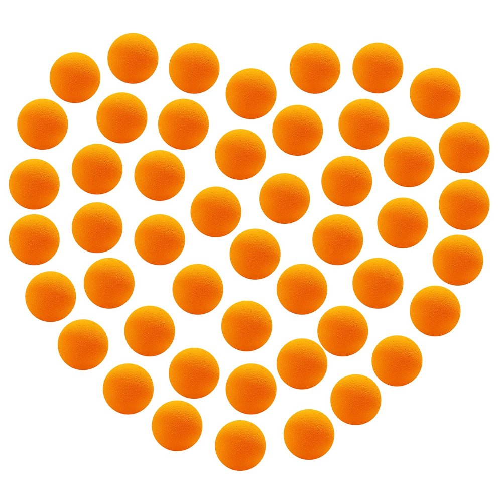 48 Pieces Power Popper Refill Balls Soft Foam Balls Approx 1.2 Inch in Diameter, Foam Balls for Popper Air Blaster Guns, Replacement Foam Bullet Ball for Shooting Game Guns, 48 PCS (Orange)