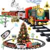 Remote Control Train Set - Electric R/C Train Toy for Kids w/Smokes,Lights & Sound,Railway Kits w/Steam Locomotive Engine,Cargo Cars & Tracks, Christmas Toys for 3 + Year Old Kids view 1