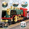 Remote Control Train Set - Electric R/C Train Toy for Kids w/Smokes,Lights & Sound,Railway Kits w/Steam Locomotive Engine,Cargo Cars & Tracks, Christmas Toys for 3 + Year Old Kids view 2