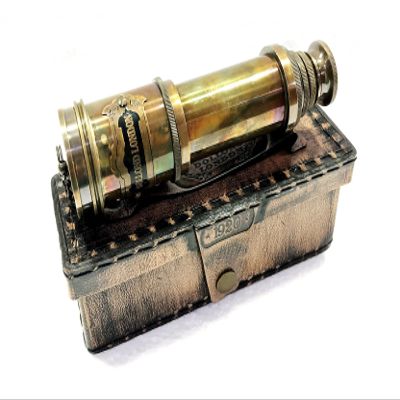 Brass Nautical - Antique Functional Telescope Replica | Brass Made | Glass Optics & High Magnification | Pirate's Instrument| Antique Finish | 16in Long | Handheld Style Spyglass