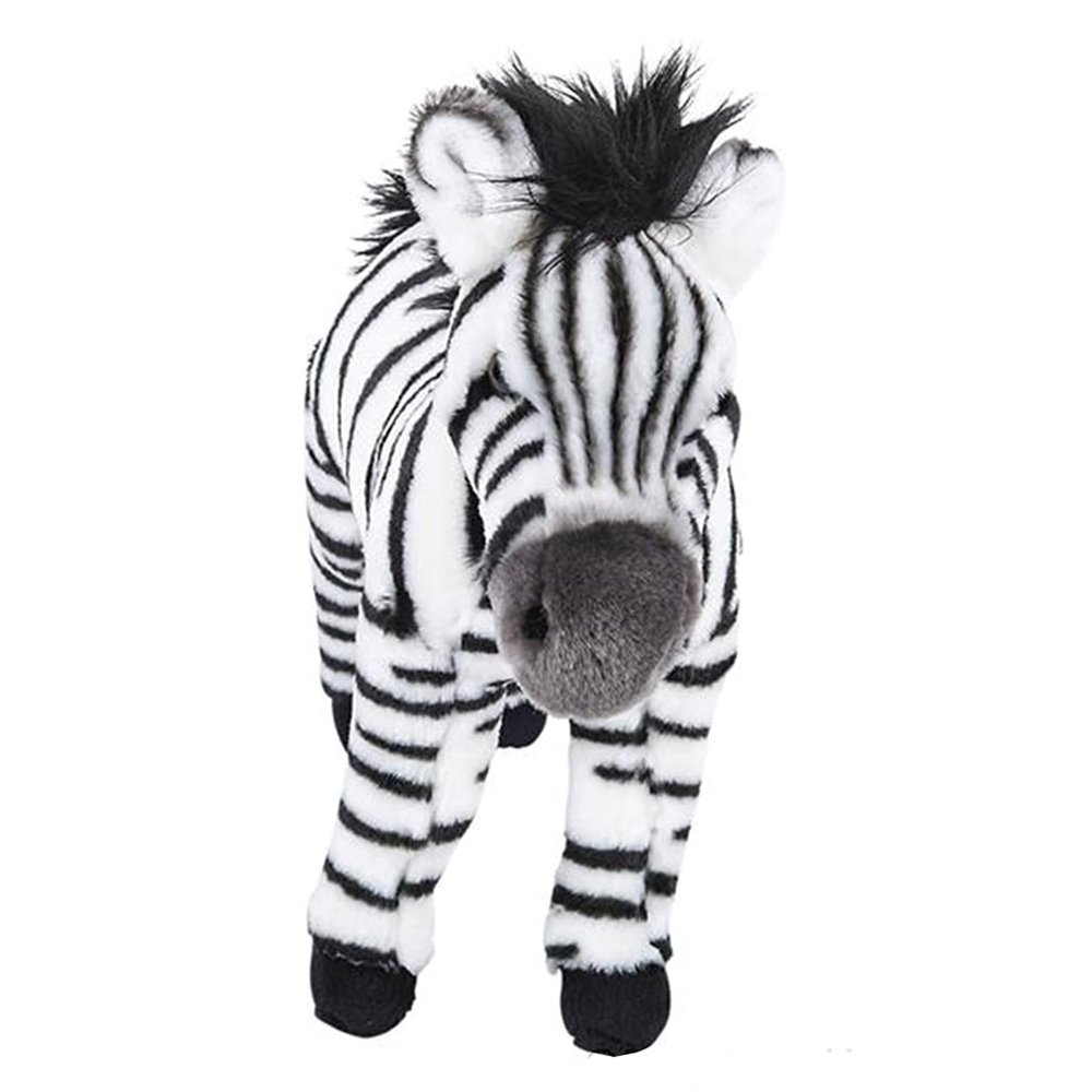 12 Standing Stuffed Animals for Boys & Girls, Safari Baby Shower Decorations, Soft Plush, Nursery Dcor, Huggable Soft Toys, Realistic Features, Elephant, Lion, Wolf, Rhino & More (Zebra)