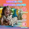 12 Standing Stuffed Animals for Boys & Girls, Safari Baby Shower Decorations, Soft Plush, Nursery Dcor, Huggable Soft Toys, Realistic Features, Elephant, Lion, Wolf, Rhino & More (Zebra) view 4
