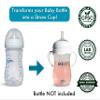 Straw Cup Conversion Kit for Philips Avent Natural Baby Bottles 2-Count, Food Grade Silicone Straw Nipples and Weighted Straw, Bottle Handles, Cleaning Brush, BPA-Free, Sippy Transition, 6+ Months view 4