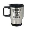 Joke Juggling s, Juggling is Cheaper Than Therapy, Birthday Travel Mug For Juggling view 1