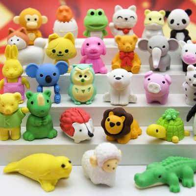 120 pcs Animal Erasers Desk Pets for Kids Classroom Rewards, Puzzle Erasers Take Apart Erasers Animals Pencil Erasers for Student Valentine Gift,Class Treasure Box,Party Favors,Easter Egg Stuffers