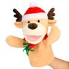 Hopearl Plush Christmas Elk Hand Puppet Reindeer with Open Movable Mouth for Imaginative Play, Role Play, Interactive Toy for Storytelling Teaching Puppet Theater, Gifts for Kids, Brown, 13.5'' view 1