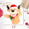 Hopearl Plush Christmas Elk Hand Puppet Reindeer with Open Movable Mouth for Imaginative Play, Role Play, Interactive Toy for Storytelling Teaching Puppet Theater, Gifts for Kids, Brown, 13.5'' view 2