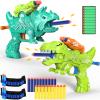 Dinosaur Toy Guns for Toddlers 3 4 5 6 7 8 Years Old, Idea Gift for Boys Birthday Valentines Easter Christmas Stocking Stuffers, Dino Blaster for Kids with 30 Foam Darts Compatible with Nerf, 2 Pack view 1