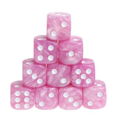 BOBEINI 10Pieces/Set Acrylic Polyhedral Dice for TRPG Board Game Pink