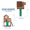 Backyard Discovery Echo Heights Elevated Cedar Wooden Kids Playhouse with Wave Slide, Play Kitchen, Wrap-Around Deck, Flat-Step Ladder, Half Door, Windows, Bell, and Growth Chart for Outdoor Play view 3