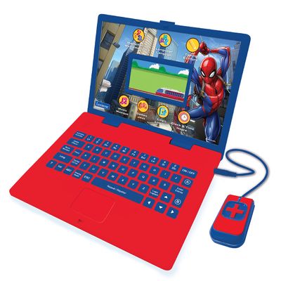 Lexibook, Spider-Man, Bilingual English/French Educational Laptop, Color Screen, 130 Learning Activities, Math, Languages, Logic, Games and Music, JC798SPi1