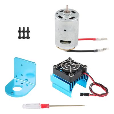 Rchobbytop 540 Motor and Aluminum Heatsink with 5V Cooling Fan Motor Seat Combo for Wltoys 1/18 RC Cars A949-B A959-B A969-B A979-B K929-B, Pack of 3