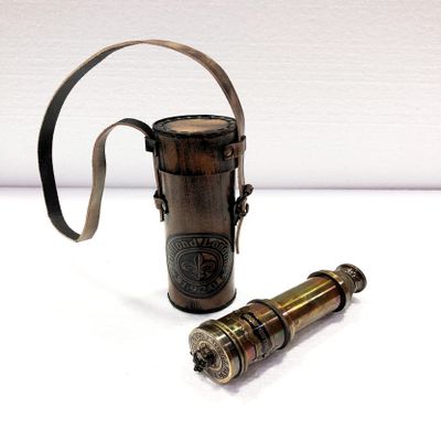 Antique Brass Nautical - Antique Functional Telescope Replica | Brass Made | Glass Optics & High Magnification | Pirate's Instrument| Antique Finish | 16in Long | Handheld Style Spyglass