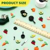 34 Pcs Miniature Dollhouse Kitchen Accessories 1/12 Scale Mini Dollhouse Metal Pots and Pans Stove top Cookware Miniature Food Vegetables Fruits for Christmas Pretend Game Party Gifts Decoration view 2
