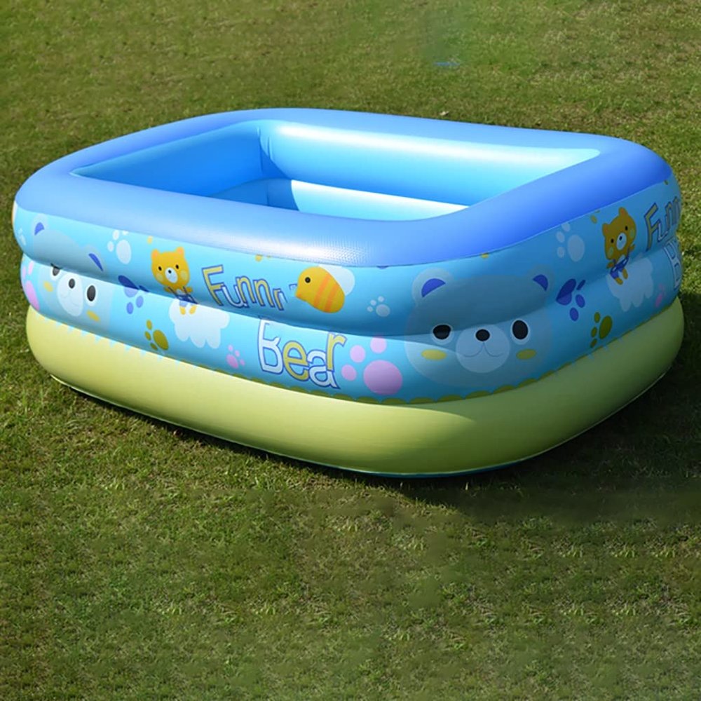 inflatable pool with Free Inflatable Pump,Family Full-Size Kiddie Pools, Inflatable Lounge Pool for Kiddie, Kids, Adult, Toddlers for Ages 3+,Outdoor, Garden, Backyard Swimming Pool.