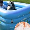 inflatable pool with Free Inflatable Pump,Family Full-Size Kiddie Pools, Inflatable Lounge Pool for Kiddie, Kids, Adult, Toddlers for Ages 3+,Outdoor, Garden, Backyard Swimming Pool. view 2