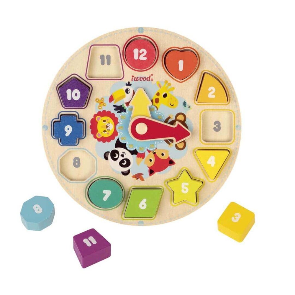 WDK A2102720 Wooden Clock Puzzle, Multicoloured