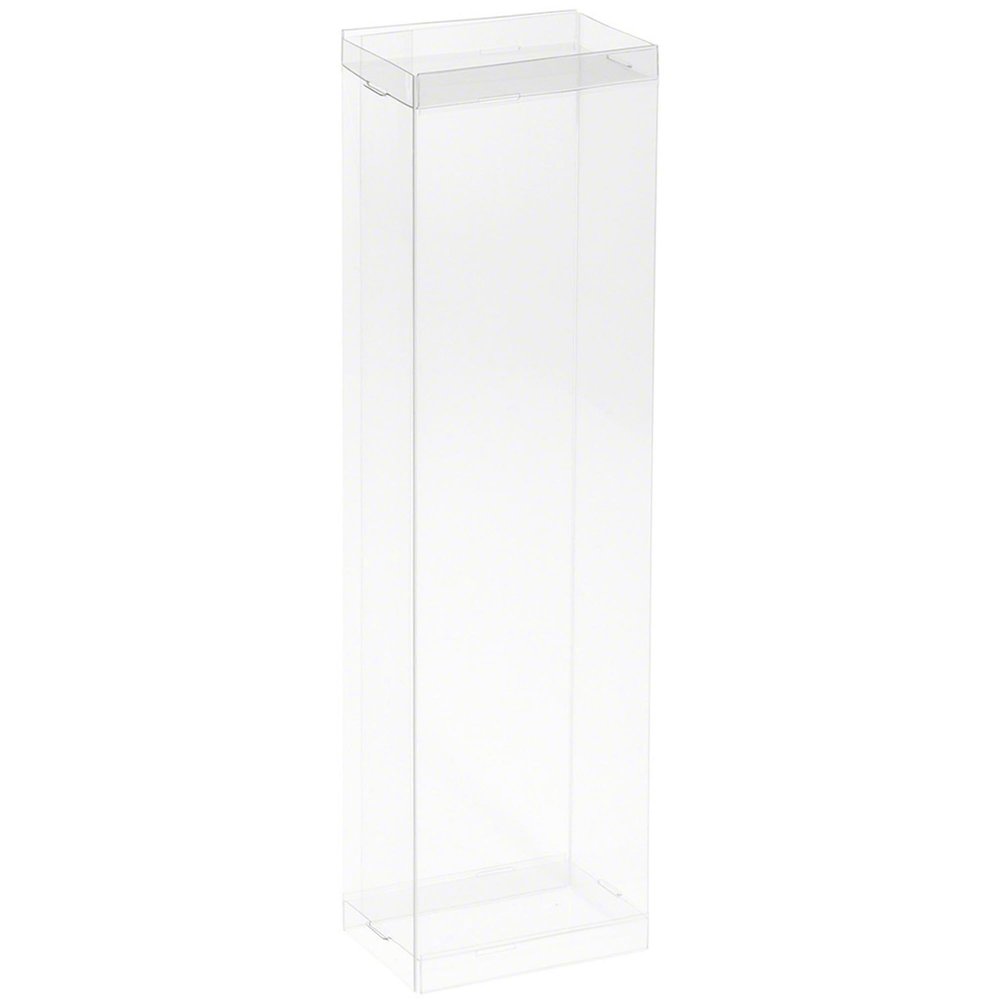 DollSafe Clear Folding Display Box for Thin 8.5-9.5 inch Dolls and Action Figures, 3" W x 2" D x 10" H, Pack of 5
