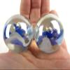 Big Game Toys Set of 2 Vapor 35mm Boulder Clear/White/Blue/Cobalt Swirl Large Shooter Solid Glass Marbles Decor/Vase Filler/Aquarium view 4