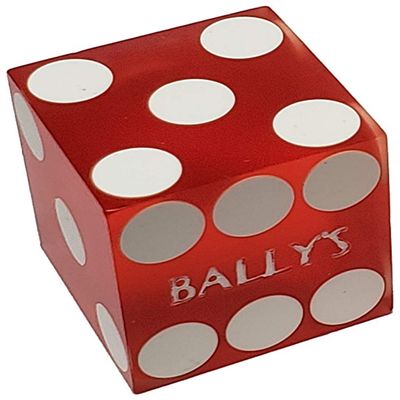 Cyber-Deals Authentic Nevada Casino Table-Played 19mm Matching Serial Numbers Craps Dice (Sets 2, 3, 4 or 5) with Black Velvet Pouch (Set of 4, Bally's (Red Frosted))
