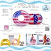POZA Inflatable USA Pool Float Tube and Beach Balls - Luxurious American Flag Design with Sparkly Silver Stars Confetti Pool Float and Inflatable Beach Balls, Water Inflatables for Pool, Beach, Lake view 2