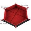 SIQUK 2 Pieces Dice Tray PU Leather Dice Trays Folding Hexagon Dice Holder Tray for Dice Games Like RPG, DND and Other Table Games (Black and Red) view 2