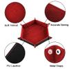 SIQUK 2 Pieces Dice Tray PU Leather Dice Trays Folding Hexagon Dice Holder Tray for Dice Games Like RPG, DND and Other Table Games (Black and Red) view 3