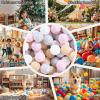 GOGOSO Ball Pit Balls for Toddler, Baby Plastic Playballs Kids Soft Pastel Pelotas Non-Toxic BPA-Free,Pink+Grey+Beige+White,100 Balls view 3