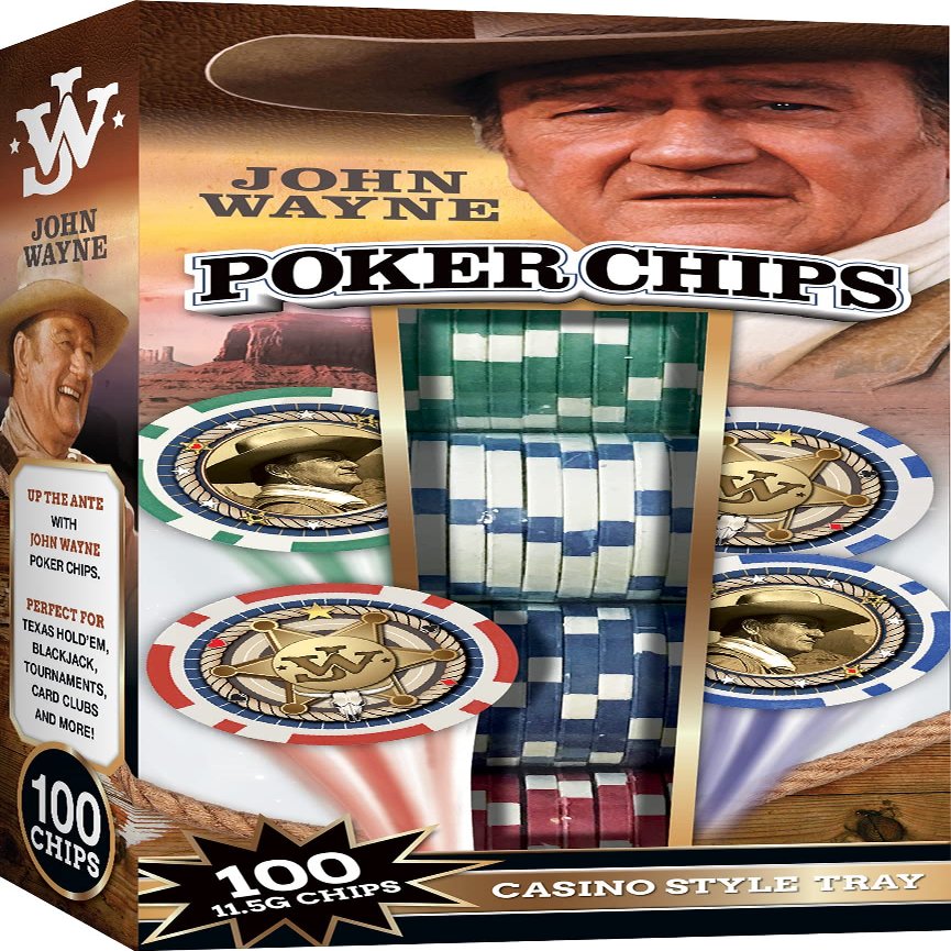 MasterPieces Casino - John Wayne - 100 Piece Poker Chip Set with Tray