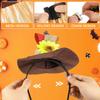 4Pcs Halloween Straw Hat Costumes Straw Sunflower Wizard Hat with Necklace Wristband Decoration for Harvest Carnival Cosplay Adornment view 3