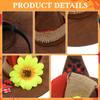4Pcs Halloween Straw Hat Costumes Straw Sunflower Wizard Hat with Necklace Wristband Decoration for Harvest Carnival Cosplay Adornment view 4