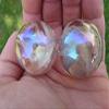 Big Game Toys~Set of 2 Fairy 35mm Boulder Translucent Peach/Pink White Swirl Large Shooter Solid Glass Marbles Home Decor/Vase Filler/Aquarium view 1