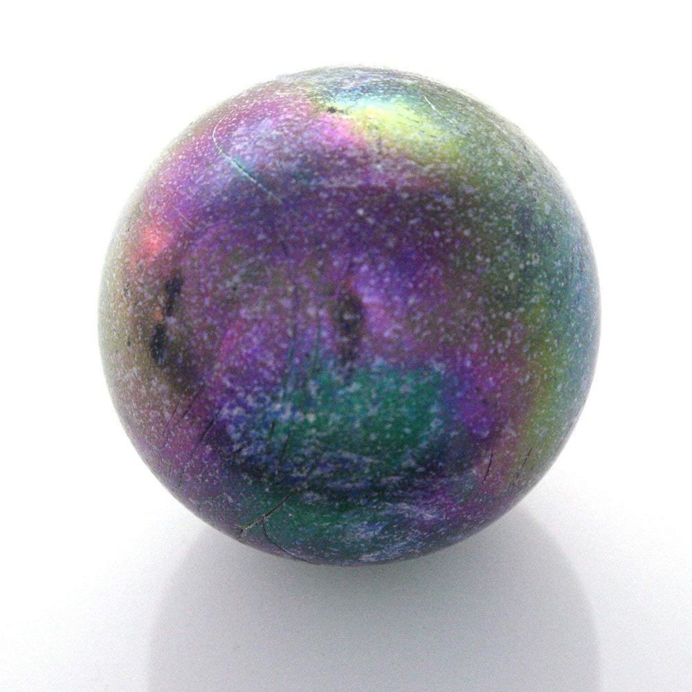 Big Game Toys~Toe Breaker 50mm (2") Jupiter w/Stand Metallic Iridescent Speckled Marbles Glass Ball Huge Home Decor/Vase Filler/Aquarium