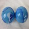 Big Game Toys Set of 2 ICE Blue 35mm Boulder Blue/White Swirl Large Shooter Solid Glass Marbles Home Decor/Vase Filler/Aquarium view 1