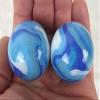 Big Game Toys Set of 2 ICE Blue 35mm Boulder Blue/White Swirl Large Shooter Solid Glass Marbles Home Decor/Vase Filler/Aquarium view 2