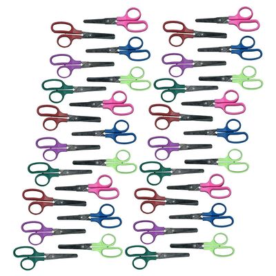 Charles Leonard Children's 5" Scissors, Blunt Tip, Assorted Colors, Pack of 36