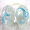 Big Game Toys Set of 2 Ice Princess 35mm Boulder Clear/White/Blue Swirl Large Shooter Solid Glass Marbles Home Decor/Vase Filler/Aquarium view 1
