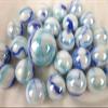 Big Game Toys~25 Glass Marbles Tiger Shark Iridescent White/Purple/Blue Swirl Classic Style Game Pack (24 Player, 1 Shooter) Home Decor/Vase Filler/Aquarium view 1