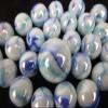Big Game Toys~25 Glass Marbles Tiger Shark Iridescent White/Purple/Blue Swirl Classic Style Game Pack (24 Player, 1 Shooter) Home Decor/Vase Filler/Aquarium view 3
