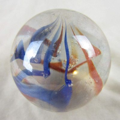 Big Game Toys Large 2" (50mm) Fun FAIR Toe Breaker Iridescent Clear/Red/Blue Swirl Large Shooter Solid Glass Marbles Home Decor/Vase Filler/Aquarium