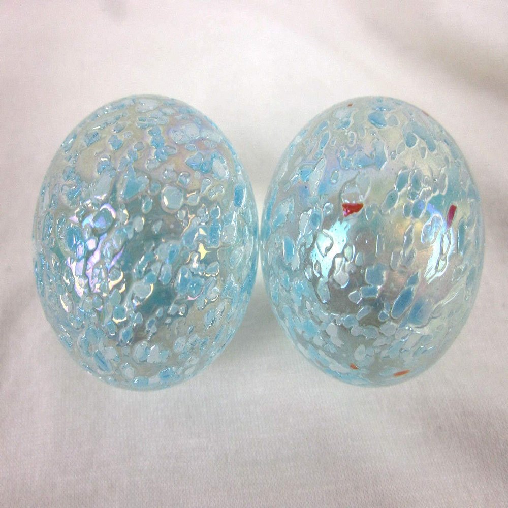 Big Game Toys Set of 2 Opal Sparkle 35mm Boulder Translucent Iridescent Sparkle Speckle Glitter Large Shooter Solid Glass Marbles Home Decor/Vase Filler/Aquarium