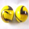Big Game Toys Set of 2 Bumble BEE 35mm Boulder Yellow/Black Swirl Large Shooter Solid Glass Marbles Home Decor/Vase Filler/Aquarium view 3