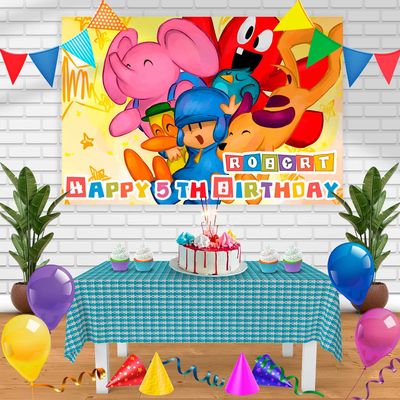 Pocoyo GT Birthday Banner Personalized Party Backdrop Decoration 60x42 Inches - 5x3 Feet